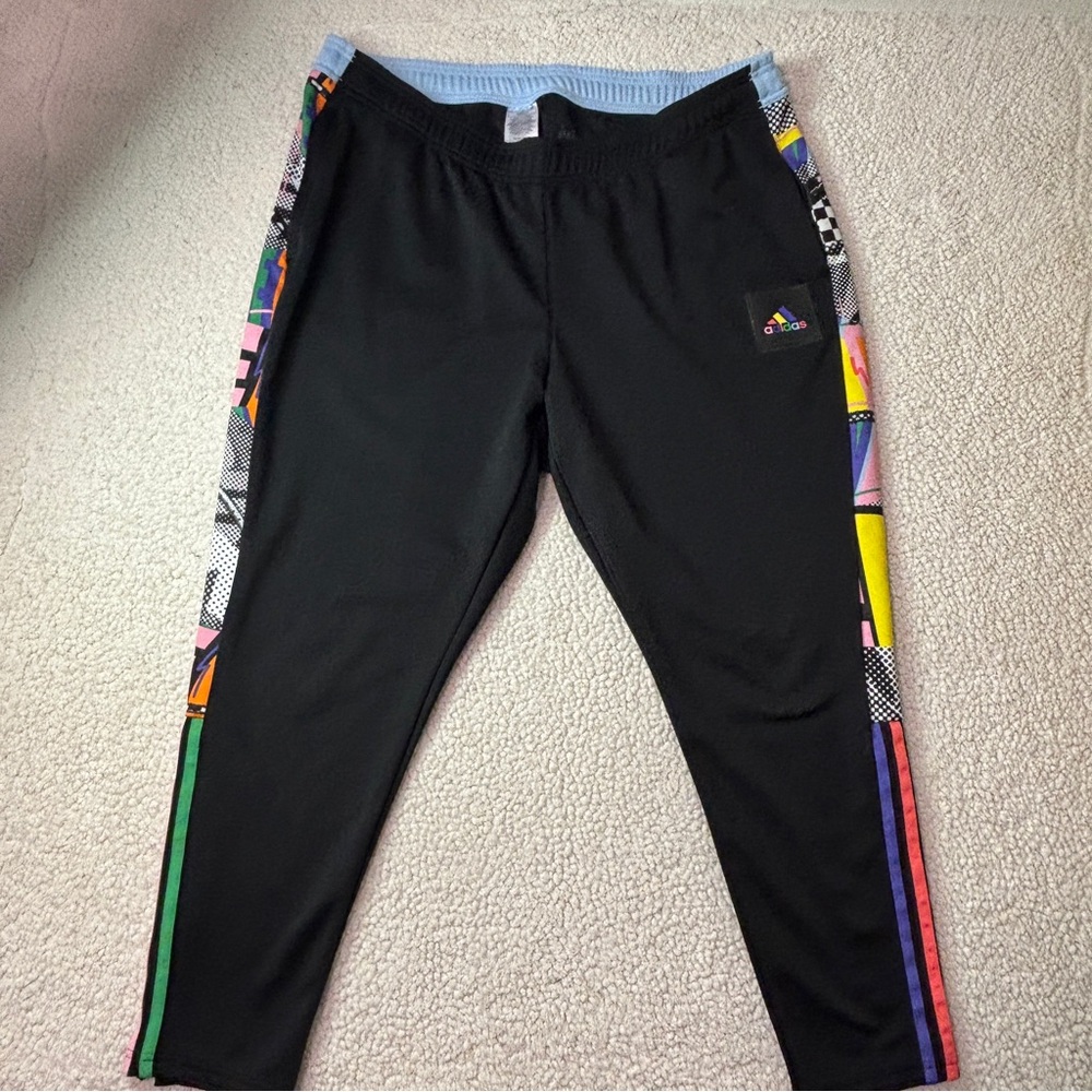 Adidas Tiro Pride Graphic Track Pants HC9782 Black Multicolor Retro Size 2X